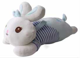 Мягкая игрушка подушка зайчик 60см голубой, белый